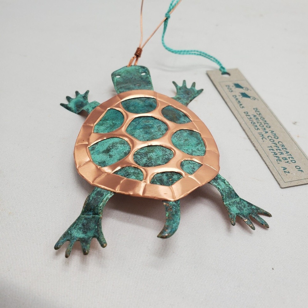SEA TURTLE COPPER‎ Verdigris ORNAMENT Handcrafted NWT